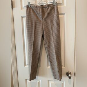 Theory Slim Fit Cropped Houndstooth Pants - Size 6
